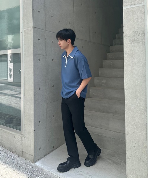 Otte(オッテ)の「ハーフジップポロトップス(シャツ/ブラウス・メンズ・ブラック/ブルー・SMALL/MEDIUM/LARGE)」の13枚目の写真