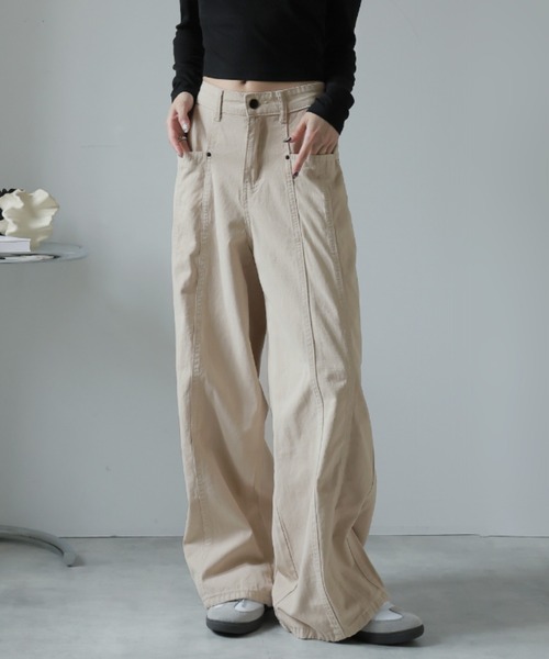 Ulysses（ユリシス）の「ステッチデザインワイドパンツ（その他パンツ・レディース・ベージュ・S/L/M）」の5枚目の写真