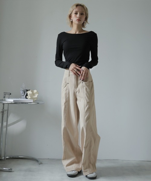 Ulysses（ユリシス）の「ステッチデザインワイドパンツ（その他パンツ・レディース・ベージュ・S/L/M）」の11枚目の写真