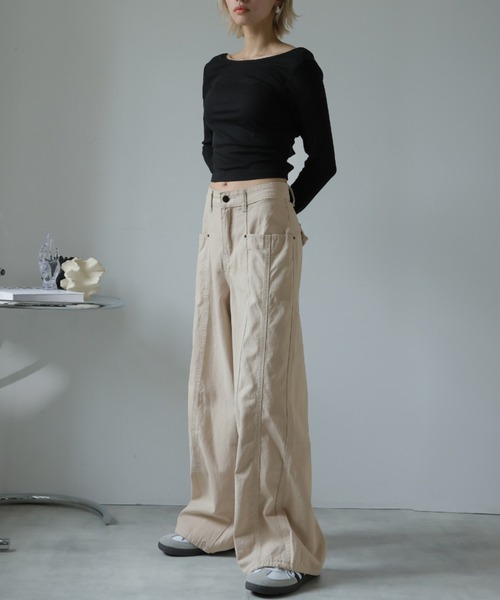 Ulysses（ユリシス）の「ステッチデザインワイドパンツ（その他パンツ・レディース・ベージュ・S/L/M）」の14枚目の写真