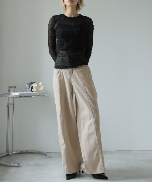 Ulysses（ユリシス）の「ステッチデザインワイドパンツ（その他パンツ・レディース・ベージュ・S/L/M）」の15枚目の写真