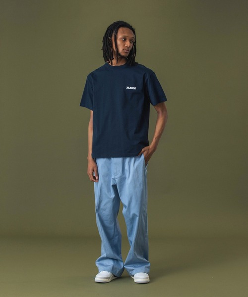 即完品　Keboz ラガーシャツ XLARGE ネイビー/ホワイト WEB限定】袖ラインBIGラガーシャツ(M ネイビー): トップス