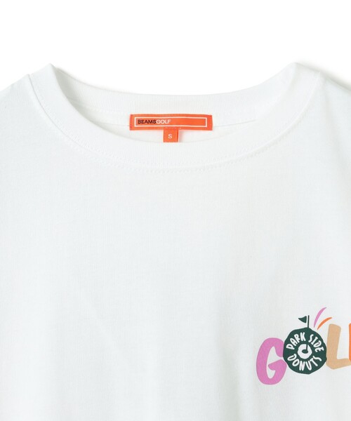 BeamsGolf BMGロゴ Tシャツ ホワイト WOMEN〉【別注】PARK SIDE DONUTS / ドーナツボーイ Tシャツ