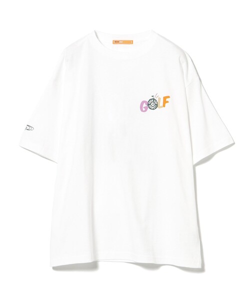 BeamsGolf BMGロゴ Tシャツ ホワイト B:MING by BEAMS（ビーミング by ビームス）ロゴプリント T
