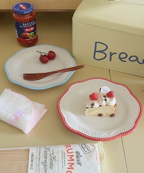 Made in I(メイドインアイ)の「レトロラインプレート(食器・レディース・ブルー/レッド・FREE)」の6枚目の写真
