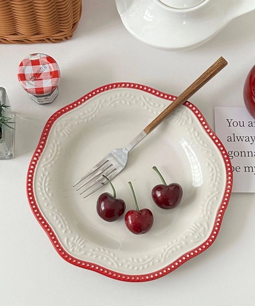 Made in I(メイドインアイ)の「レトロラインプレート(食器・レディース・ブルー/レッド・FREE)」の12枚目の写真