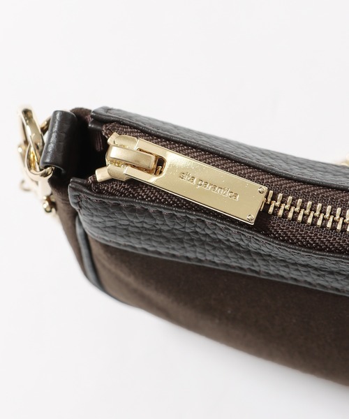 sita parantica（シータパランティカ）の「sita parantica/シータ パランティカ Ultrasuede POUCH_S ショルダーバッグ ブランドロゴ ミニバッグ（ショルダーバッグ・レディース・グレイッシュベージュ・ONE SIZE）」の5枚目の写真