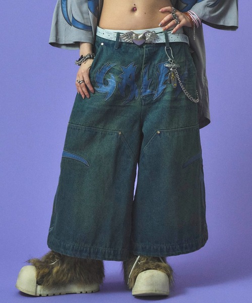 GALFY（ガルフィー）の「GALFY-部族長デカ短パン（デニムパンツ・メンズ・ライトブルー/ブルー系・XL/L）」の2枚目の写真