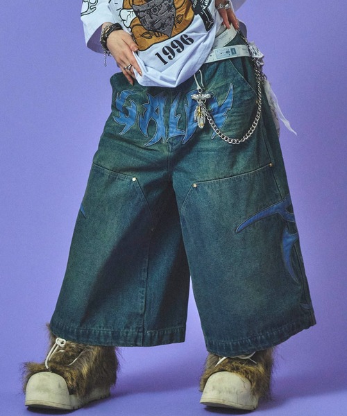 GALFY（ガルフィー）の「GALFY-部族長デカ短パン（デニムパンツ・メンズ・ライトブルー/ブルー系・XL/L）」の19枚目の写真