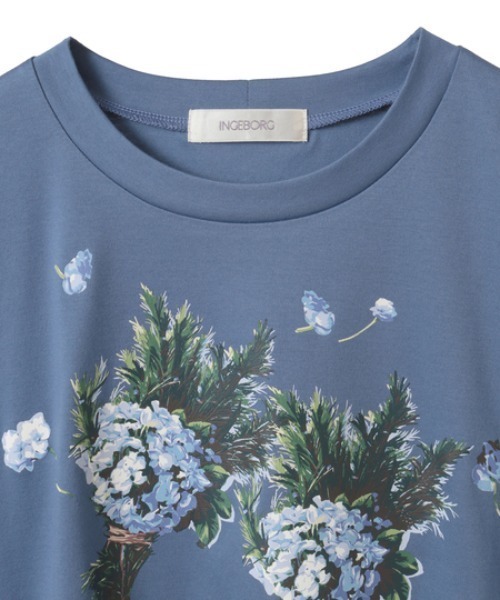 INGEBORG(インゲボルグ)の「ローズマリーとアジサイワンポイントpt.Tシャツ(Tシャツ/カットソー・レディース・ブラック/オフホワイト/ブルー/ネイビー/ピンク・MEDIUM)」の7枚目の写真