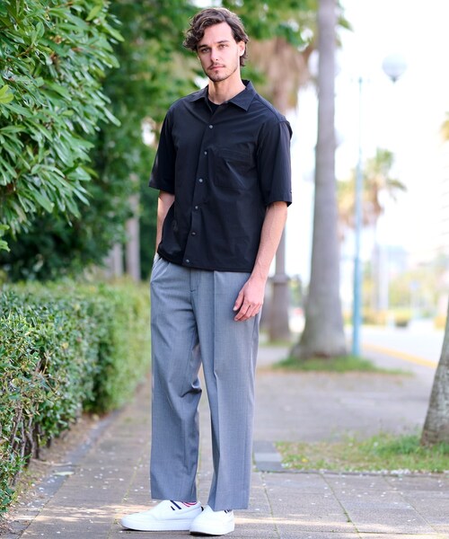DRESSTERIOR(ドレステリア)の「【セットアップ可】ライトクロス 2WAYストレッチシャツ(シャツ/ブラウス・メンズ・ブラック/ライトベージュ・91/92/94/90)」の4枚目の写真