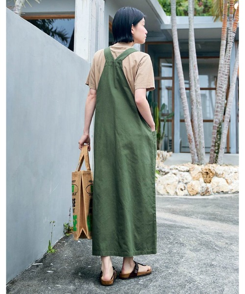 Sunny clouds（サニークラウズ）の「サニークラウズ　エプロンワンピースセット（ワンピース・レディース・ネイビー/カーキ・3L/L/M/LL/MP）」の8枚目の写真