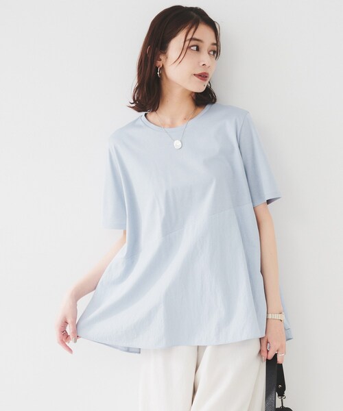 セール】【UVカット/接触冷感/Tシャツ】異素材ドッキング