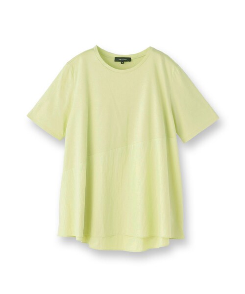 UNTITLED（アンタイトル）の「【UVカット/接触冷感/Tシャツ】異素材ドッキングペプラム（Tシャツ/カットソー・レディース・オフホワイト/サックスブルー/ブラック/グリーン系・00/04/02/50/48/44）」の6枚目の写真