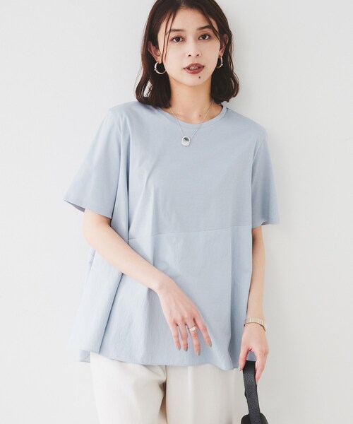 セール】【UVカット/接触冷感/Tシャツ】異素材ドッキング