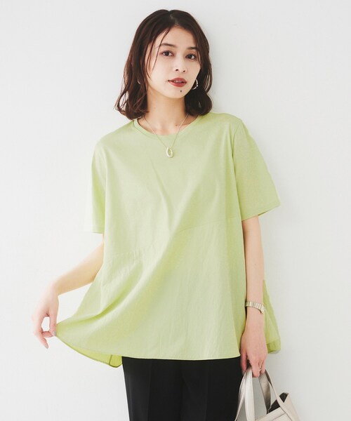セール】【UVカット/接触冷感/Tシャツ】異素材ドッキング