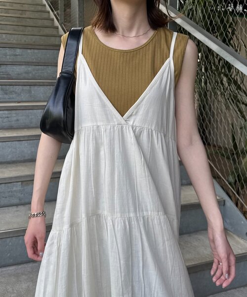 CIAOPANIC TYPY（チャオパニックティピー）の「【India】シリコンウォッシュ2WAYティアードキャミワンピ（ワンピース・レディース・レッド/ブラウン/ブラック/アイボリー・ONE SIZE）」の20枚目の写真