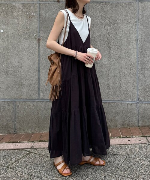 デイジーワンポイントポロ ワンピース シアーラメ ソックス ２点セット ツインセット》刺繍シアートップス×キャミワンピース【洗濯機