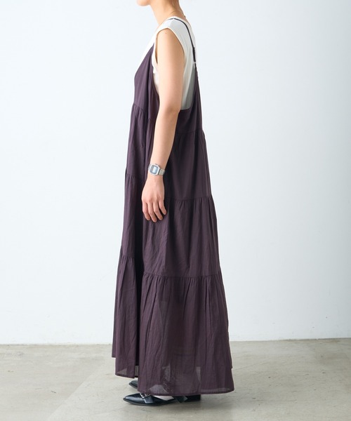 CIAOPANIC TYPY（チャオパニックティピー）の「【India】シリコンウォッシュ2WAYティアードキャミワンピ（ワンピース・レディース・レッド/ブラウン/ブラック/アイボリー・ONE SIZE）」の6枚目の写真