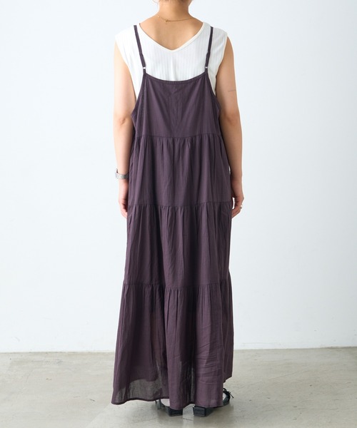 CIAOPANIC TYPY（チャオパニックティピー）の「【India】シリコンウォッシュ2WAYティアードキャミワンピ（ワンピース・レディース・レッド/ブラウン/ブラック/アイボリー・ONE SIZE）」の7枚目の写真