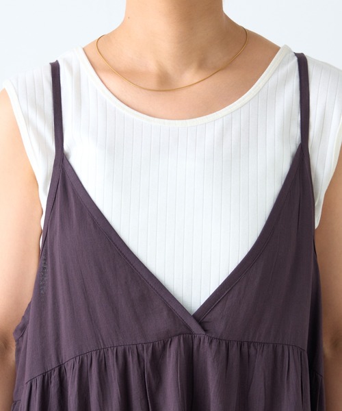 CIAOPANIC TYPY（チャオパニックティピー）の「【India】シリコンウォッシュ2WAYティアードキャミワンピ（ワンピース・レディース・レッド/ブラウン/ブラック/アイボリー・ONE SIZE）」の8枚目の写真