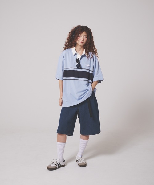 FIRST DOWN(ファーストダウン)の「CVCジャージー ショートスリーブ ラガーシャツ(ポロシャツ・メンズ・ホワイト/サックスブルー/ブラック・L/XL/M)」の13枚目の写真