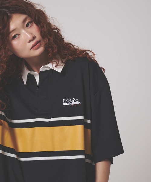 FIRST DOWN(ファーストダウン)の「CVCジャージー ショートスリーブ ラガーシャツ(ポロシャツ・メンズ・ホワイト/サックスブルー/ブラック・L/XL/M)」の15枚目の写真