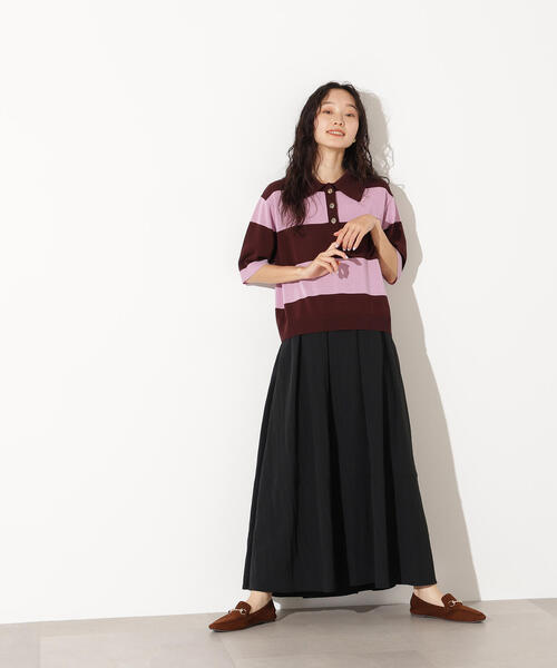 N.（N. Natural Beauty Basic）（エヌエヌナチュラルビューティーベーシック）の「ボーダーポロニット（ポロシャツ・レディース・ブラウン系その他/ブルー系その他/グレー系その他・MEDIUM）」の22枚目の写真