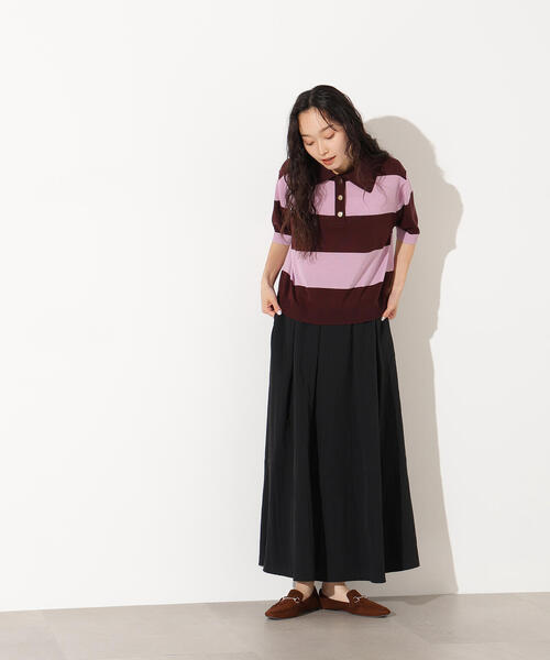 N.（N. Natural Beauty Basic）（エヌエヌナチュラルビューティーベーシック）の「ボーダーポロニット（ポロシャツ・レディース・ブラウン系その他/ブルー系その他/グレー系その他・MEDIUM）」の21枚目の写真