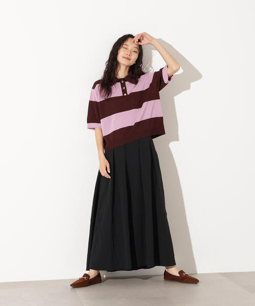 N.（N. Natural Beauty Basic）（エヌエヌナチュラルビューティーベーシック）の「ボーダーポロニット（ポロシャツ・レディース・ブラウン系その他/ブルー系その他/グレー系その他・MEDIUM）」の18枚目の写真