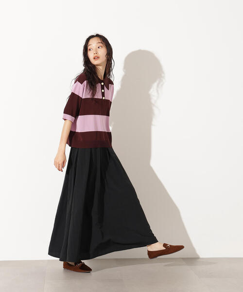 N.（N. Natural Beauty Basic）（エヌエヌナチュラルビューティーベーシック）の「ボーダーポロニット（ポロシャツ・レディース・ブラウン系その他/ブルー系その他/グレー系その他・MEDIUM）」の17枚目の写真