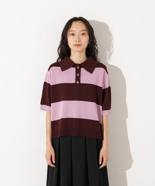 N.（N. Natural Beauty Basic）（エヌエヌナチュラルビューティーベーシック）の「ボーダーポロニット（ポロシャツ・レディース・ブラウン系その他/ブルー系その他/グレー系その他・MEDIUM）」の16枚目の写真