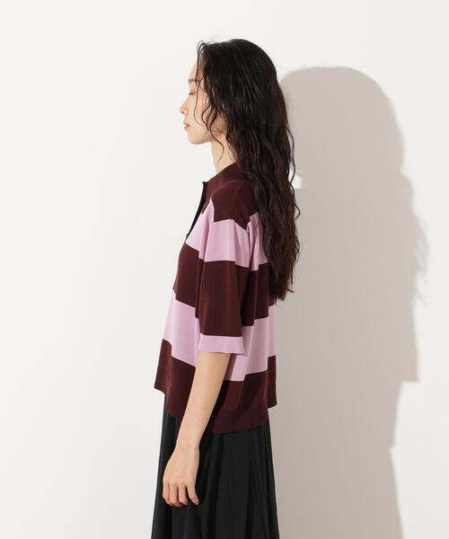 N.（N. Natural Beauty Basic）（エヌエヌナチュラルビューティーベーシック）の「ボーダーポロニット（ポロシャツ・レディース・ブラウン系その他/ブルー系その他/グレー系その他・MEDIUM）」の15枚目の写真