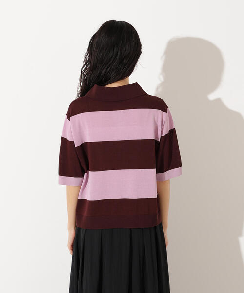 N.（N. Natural Beauty Basic）（エヌエヌナチュラルビューティーベーシック）の「ボーダーポロニット（ポロシャツ・レディース・ブラウン系その他/ブルー系その他/グレー系その他・MEDIUM）」の14枚目の写真