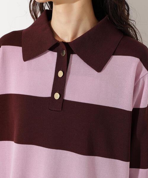 N.（N. Natural Beauty Basic）（エヌエヌナチュラルビューティーベーシック）の「ボーダーポロニット（ポロシャツ・レディース・ブラウン系その他/ブルー系その他/グレー系その他・MEDIUM）」の13枚目の写真