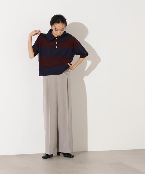 N.（N. Natural Beauty Basic）（エヌエヌナチュラルビューティーベーシック）の「ボーダーポロニット（ポロシャツ・レディース・ブラウン系その他/ブルー系その他/グレー系その他・MEDIUM）」の9枚目の写真