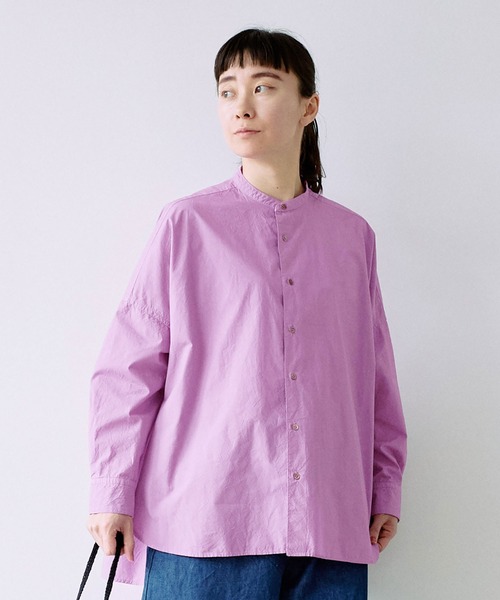 yuni（ユニ　）の「△コットンキャッチワッシャー　ワイドブラウス（シャツ/ブラウス・レディース・ホワイト/ブラック/ダークブラウン/イエロー/ブルー/ライラック/パープル系その他/ピンク・FREE）」の5枚目の写真