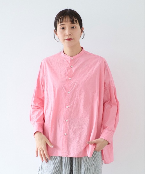 yuni（ユニ　）の「△コットンキャッチワッシャー　ワイドブラウス（シャツ/ブラウス・レディース・ホワイト/ブラック/ダークブラウン/イエロー/ブルー/ライラック/パープル系その他/ピンク・FREE）」の8枚目の写真