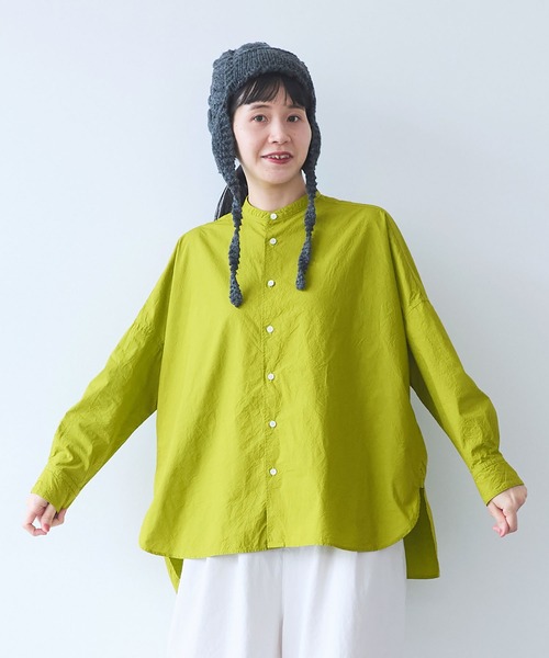コットンキャッチワッシャー ワイドブラウス（シャツ/ブラウス