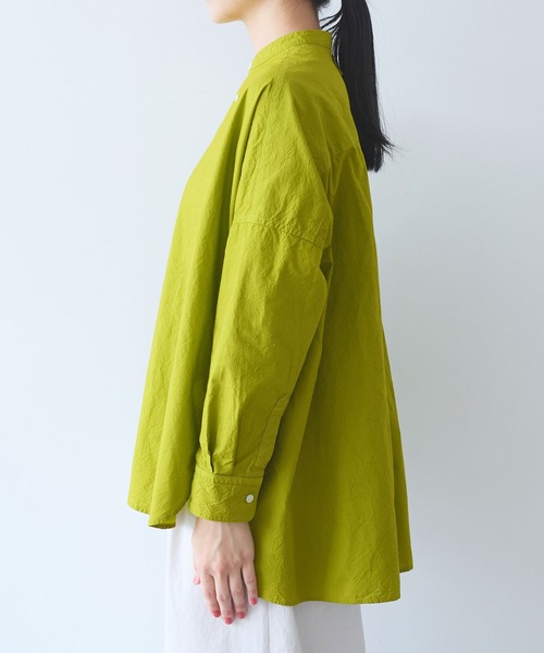 yuni（ユニ　）の「△コットンキャッチワッシャー　ワイドブラウス（シャツ/ブラウス・レディース・ホワイト/ブラック/ダークブラウン/イエロー/ブルー/ライラック/パープル系その他/ピンク・FREE）」の17枚目の写真