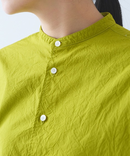 yuni（ユニ　）の「△コットンキャッチワッシャー　ワイドブラウス（シャツ/ブラウス・レディース・ホワイト/ブラック/ダークブラウン/イエロー/ブルー/ライラック/パープル系その他/ピンク・FREE）」の15枚目の写真