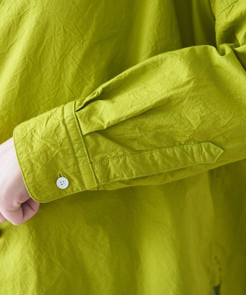 yuni（ユニ　）の「△コットンキャッチワッシャー　ワイドブラウス（シャツ/ブラウス・レディース・ホワイト/ブラック/ダークブラウン/イエロー/ブルー/ライラック/パープル系その他/ピンク・FREE）」の10枚目の写真