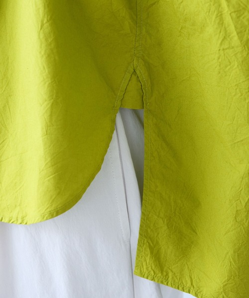 yuni（ユニ　）の「△コットンキャッチワッシャー　ワイドブラウス（シャツ/ブラウス・レディース・ホワイト/ブラック/ダークブラウン/イエロー/ブルー/ライラック/パープル系その他/ピンク・FREE）」の12枚目の写真