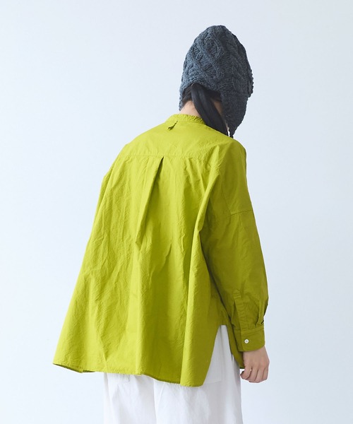 yuni（ユニ　）の「△コットンキャッチワッシャー　ワイドブラウス（シャツ/ブラウス・レディース・ホワイト/ブラック/ダークブラウン/イエロー/ブルー/ライラック/パープル系その他/ピンク・FREE）」の21枚目の写真