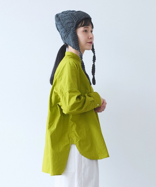 yuni（ユニ　）の「△コットンキャッチワッシャー　ワイドブラウス（シャツ/ブラウス・レディース・ホワイト/ブラック/ダークブラウン/イエロー/ブルー/ライラック/パープル系その他/ピンク・FREE）」の20枚目の写真