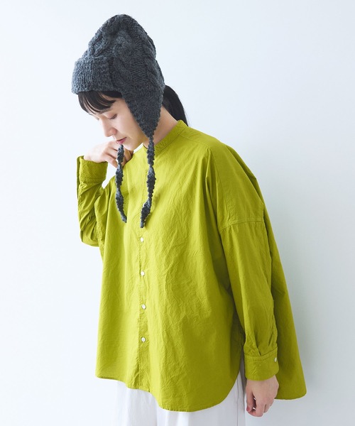 yuni（ユニ　）の「△コットンキャッチワッシャー　ワイドブラウス（シャツ/ブラウス・レディース・ホワイト/ブラック/ダークブラウン/イエロー/ブルー/ライラック/パープル系その他/ピンク・FREE）」の22枚目の写真