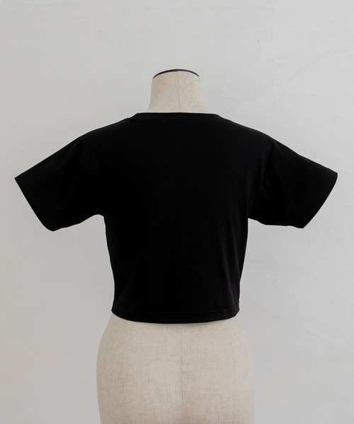 PriCHOU(プリシュ)の「Logo print Cropped T-Shirt/ロゴプリントクロップドTシャツ(Tシャツ/カットソー・レディース・ピンク/ホワイト/ブラック・FREE)」の13枚目の写真