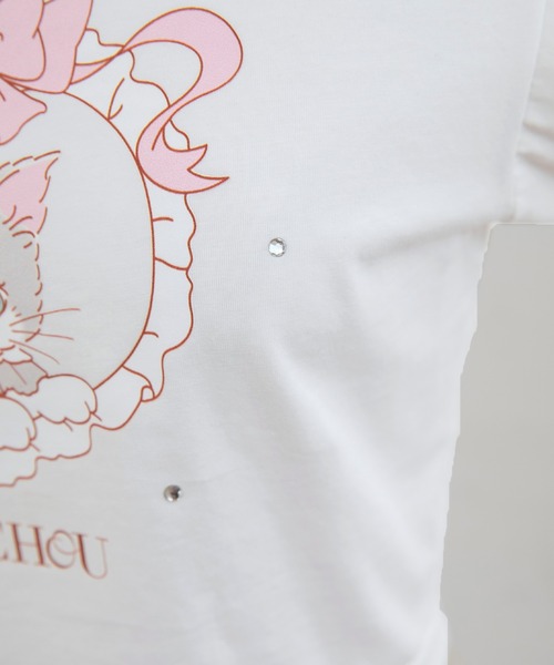PriCHOU(プリシュ)の「Logo print Cropped T-Shirt/ロゴプリントクロップドTシャツ(Tシャツ/カットソー・レディース・ピンク/ホワイト/ブラック・FREE)」の19枚目の写真