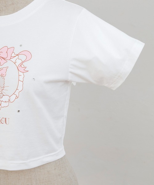 PriCHOU(プリシュ)の「Logo print Cropped T-Shirt/ロゴプリントクロップドTシャツ(Tシャツ/カットソー・レディース・ピンク/ホワイト/ブラック・FREE)」の20枚目の写真
