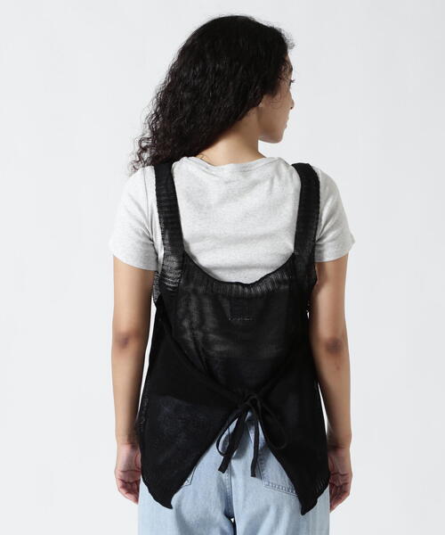 BEAVER（ビーバー）の「B omnivore/ビーオムニボー　ギマコットン変形ジレ（タンクトップ・レディース・ブラック・F）」の4枚目の写真